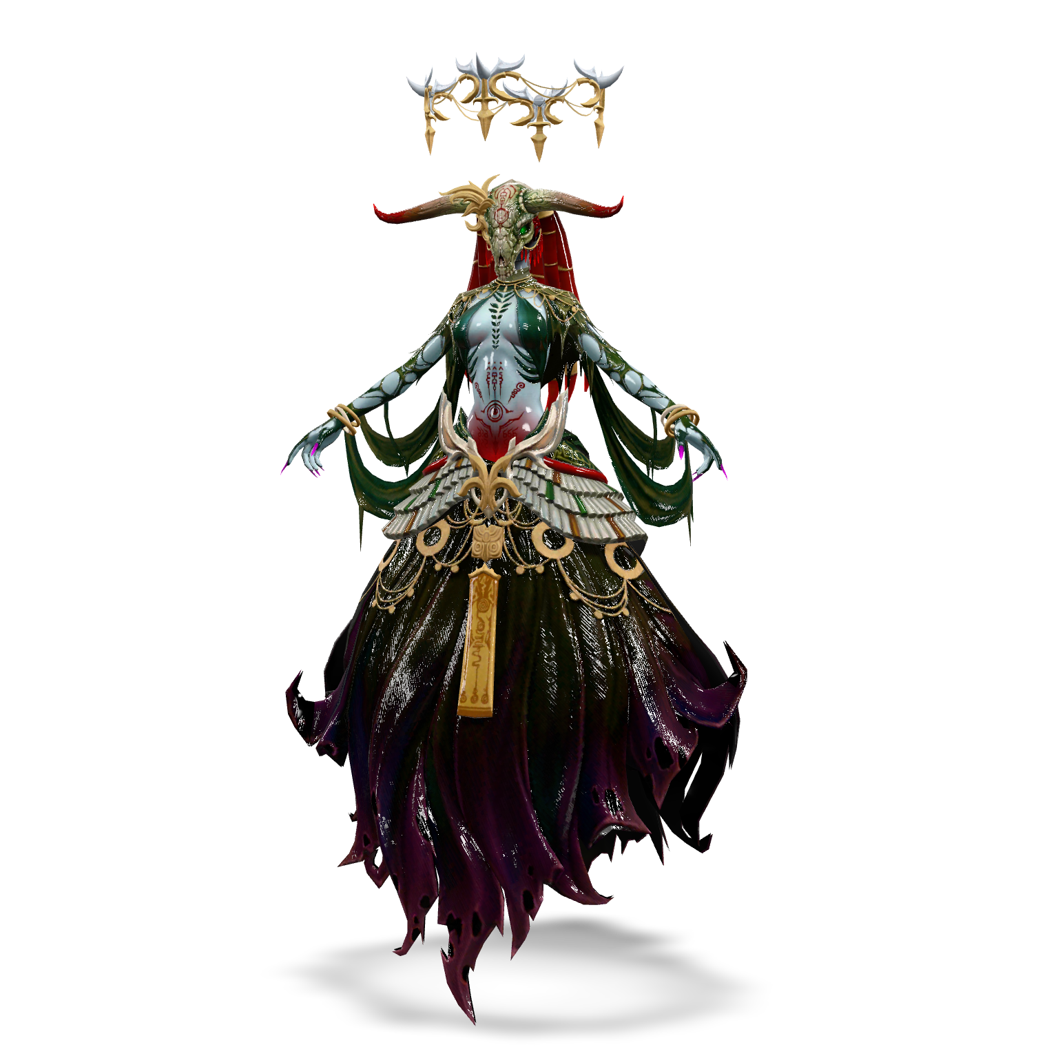 Fantasy Horned Sorceress 3D Model