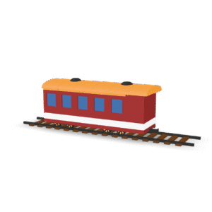 Cartoon Train Car 3D Model
