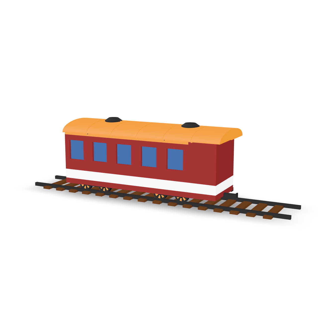 Cartoon Train Car 3D Model