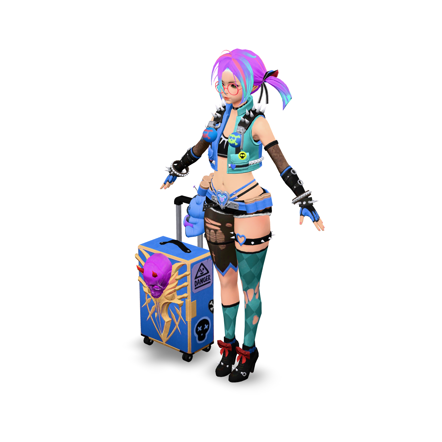 Punk Girl Traveler 3D Model