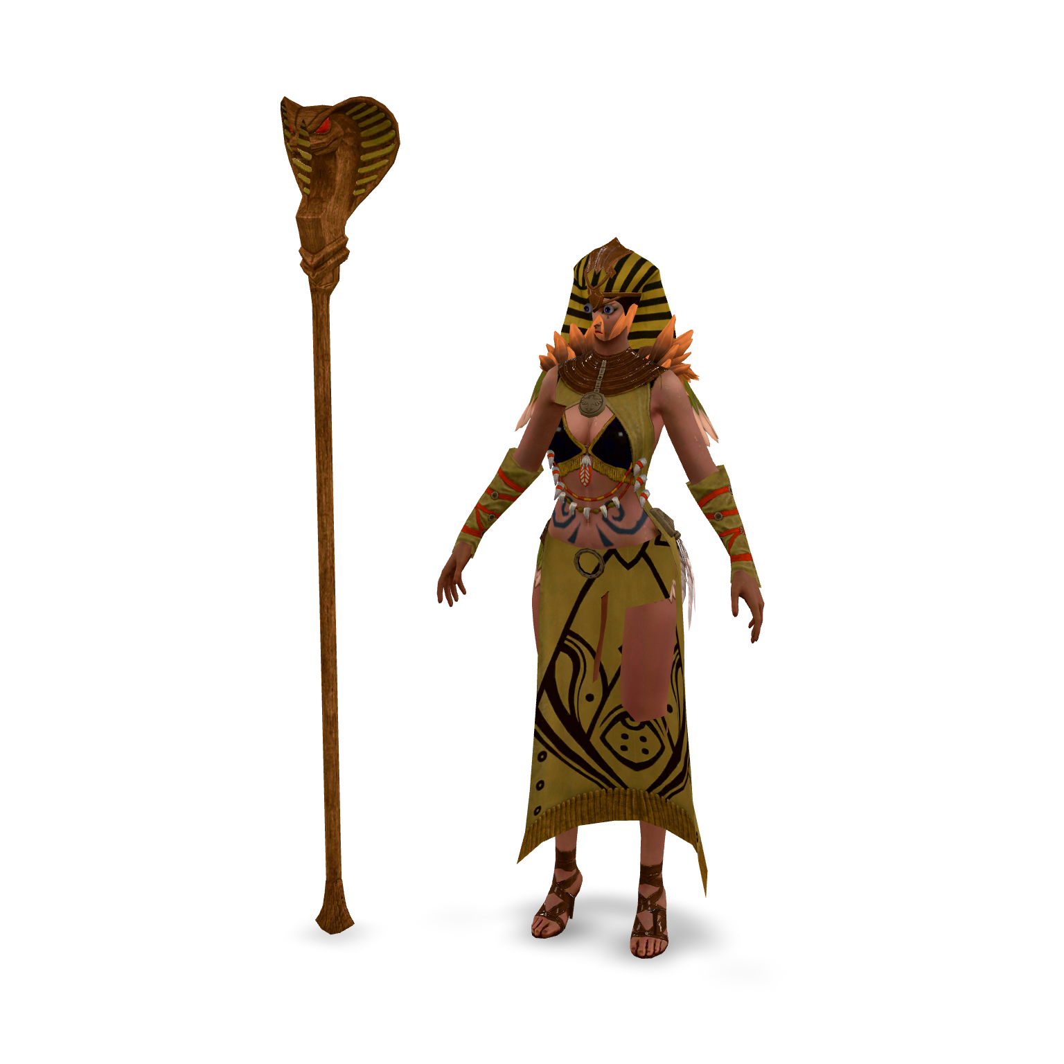 Egyptian Priestess Character 3D Model
