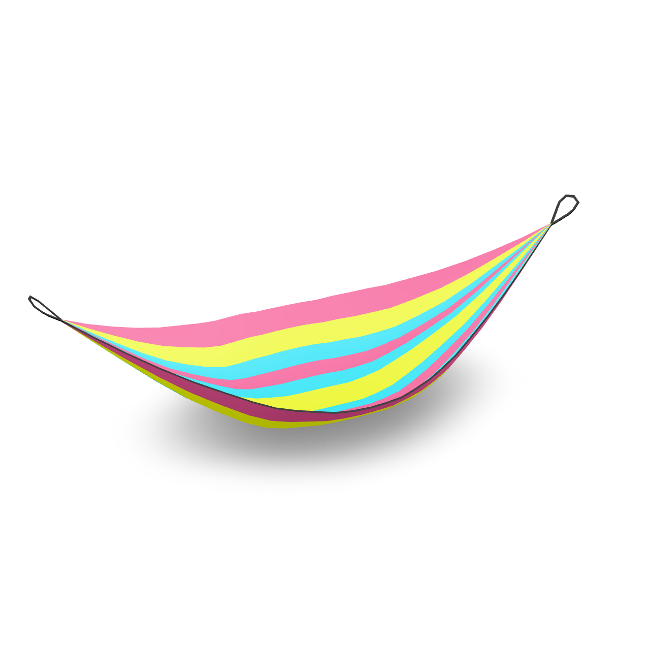 Colorful Striped Hammock 3D Model