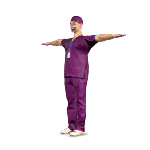 Purple Scrub Character 3D Model