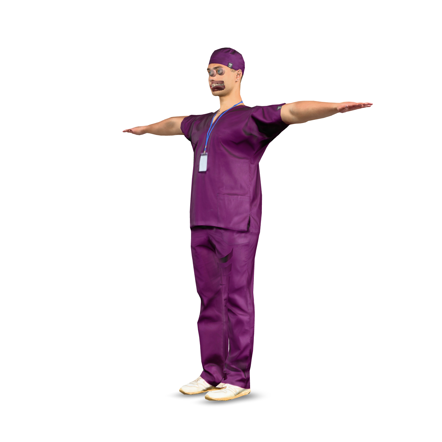 Purple Scrub Character 3D Model