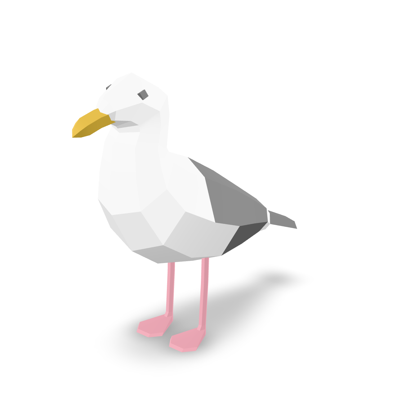 Low Poly Seagull 3D Model
