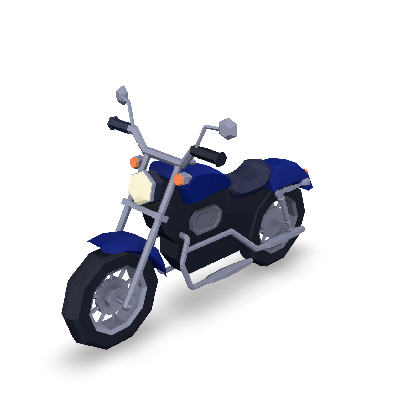 Low Poly Motorcycle 3D Model