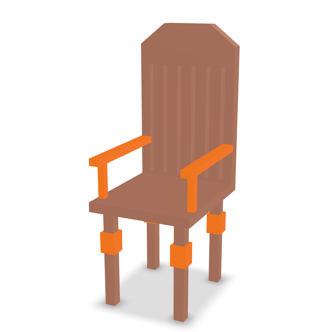 Simple Wooden Chair 3D Model