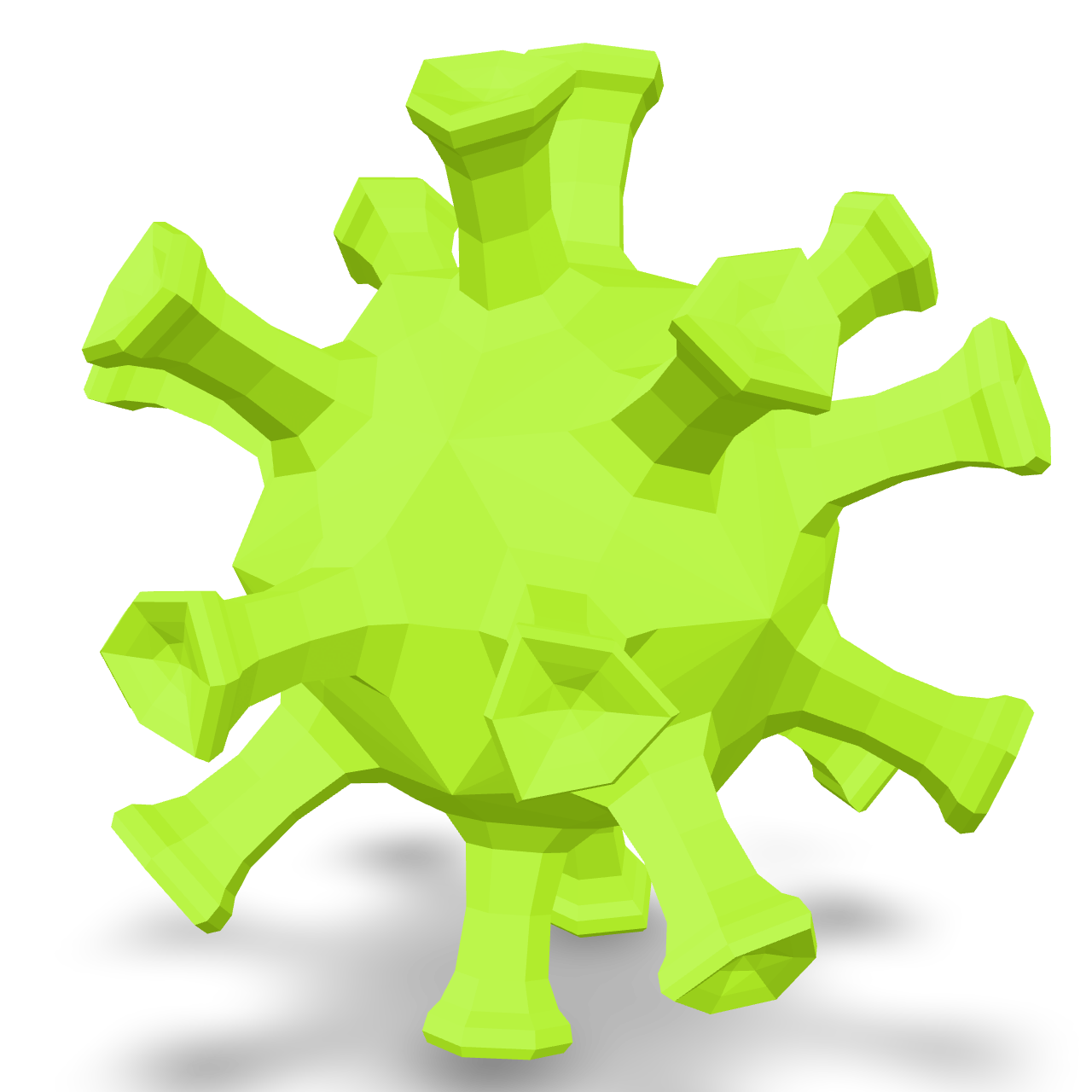 Low Poly Virus 3D Model