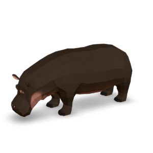 Low Poly Hippo 3D Model
