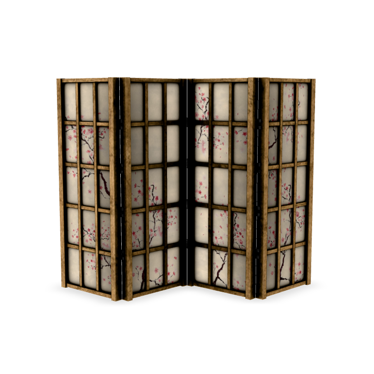 Japanese Folding Screen 3D Model