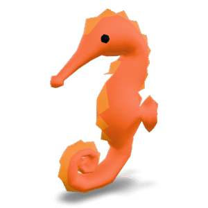 Orange Seahorse Lowpoly 3D Model