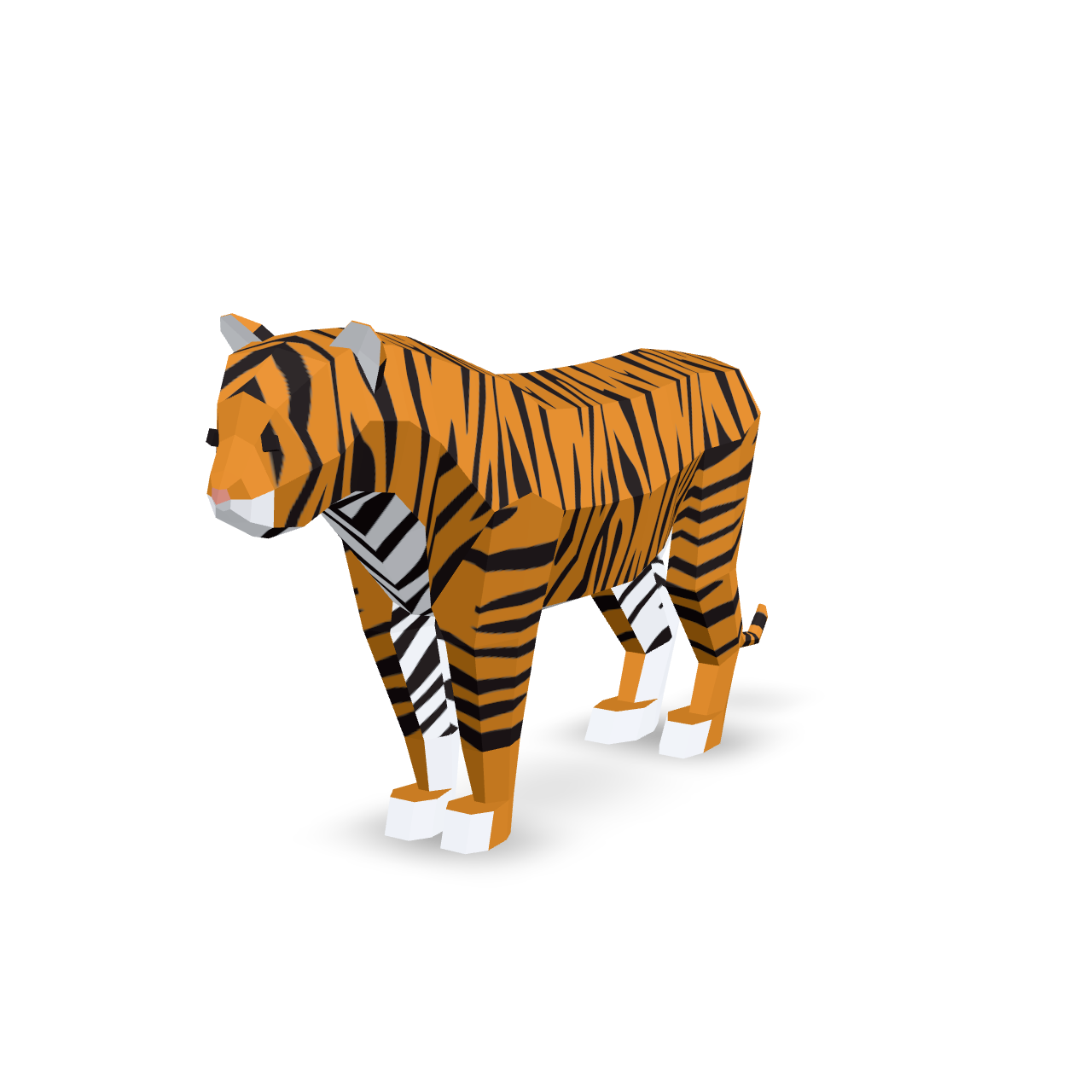 Low Poly Tiger 3D Model