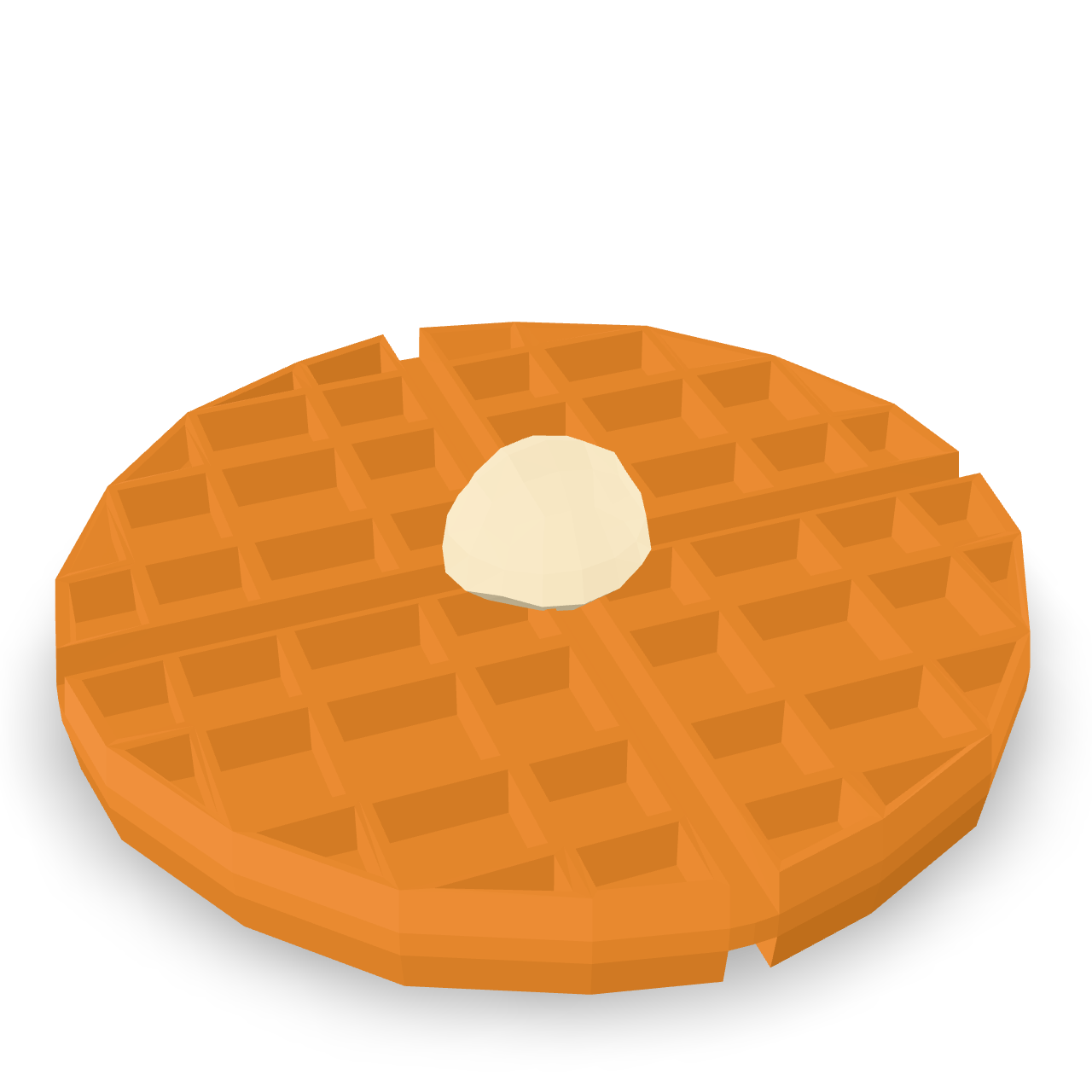 Low Poly Waffle 3D Model