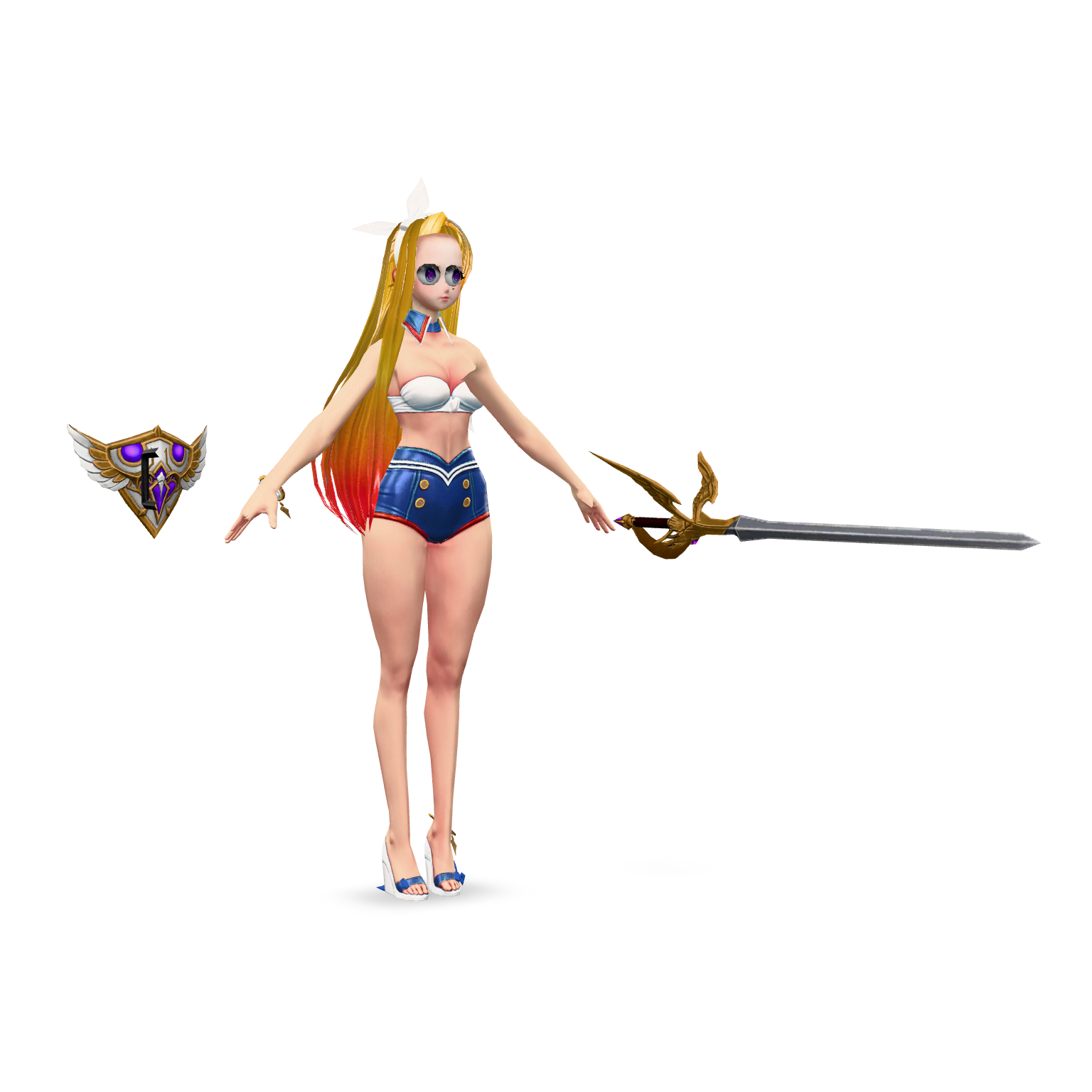 Summer Heroine Outfit 3D Model
