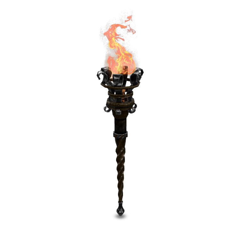 Fantasy Fire Torch 3D Model