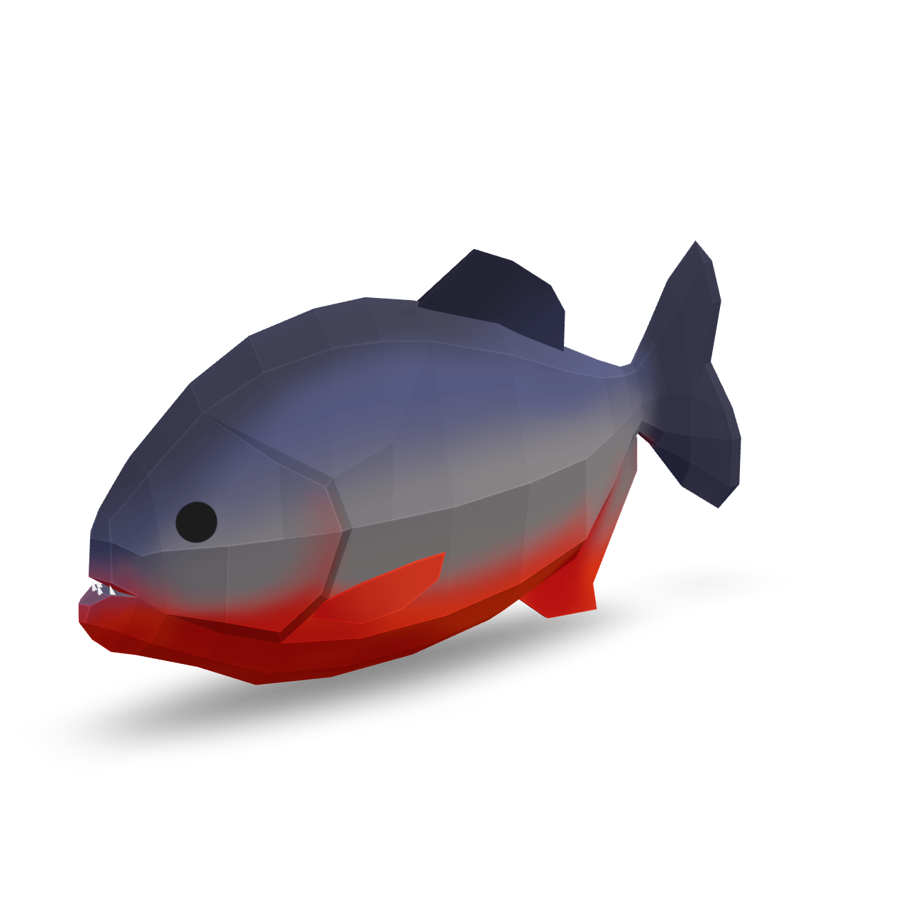 Low Poly Piranha 3D Model