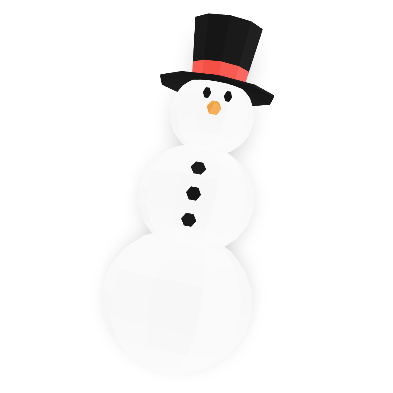 Low Poly Snowman 3D Model