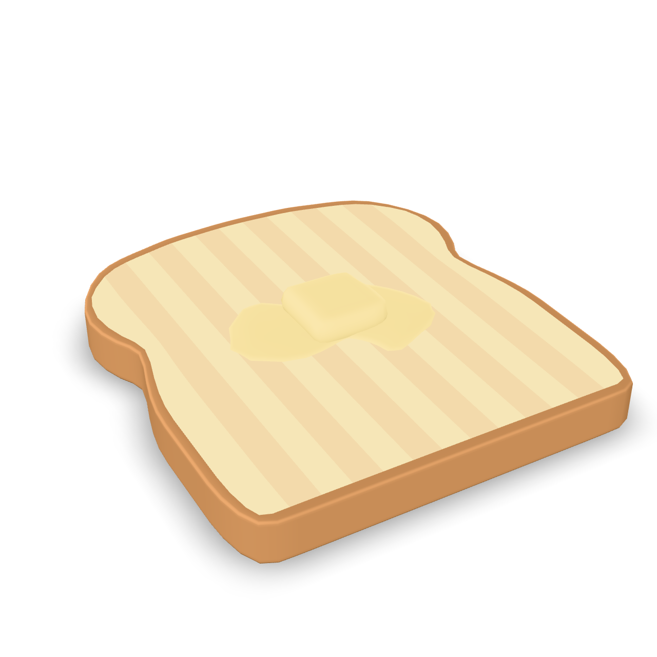 Buttered Toast Slice 3D Model