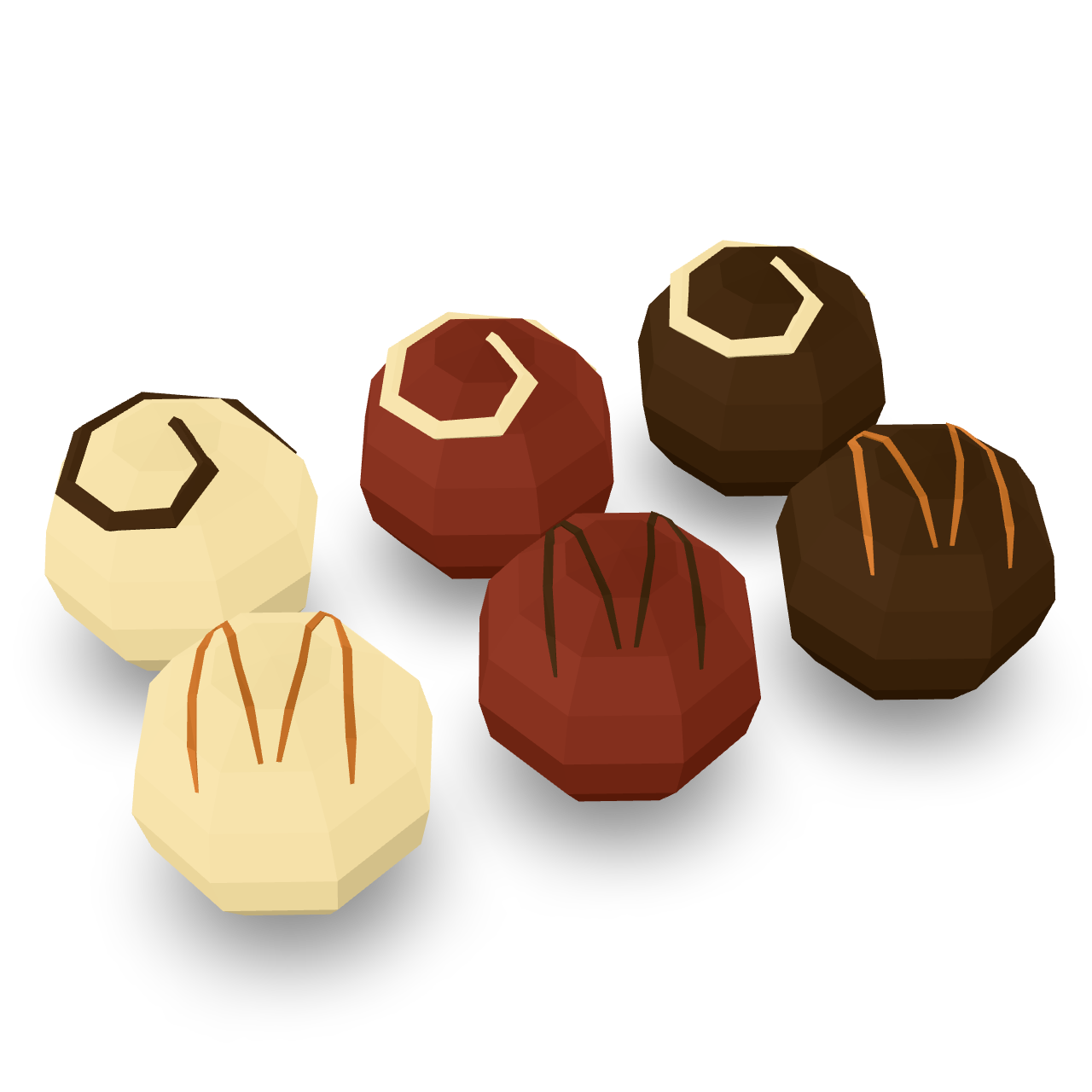 Low Poly Truffles 3D Model