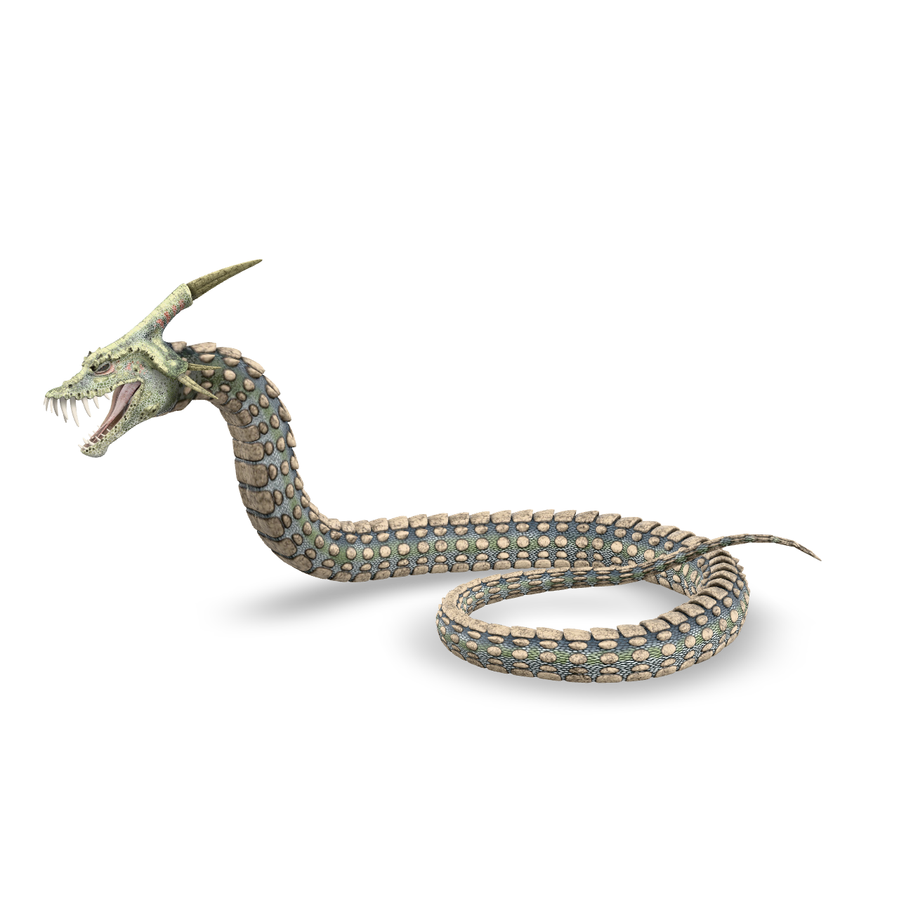 Horned Serpent Creature 3D Model