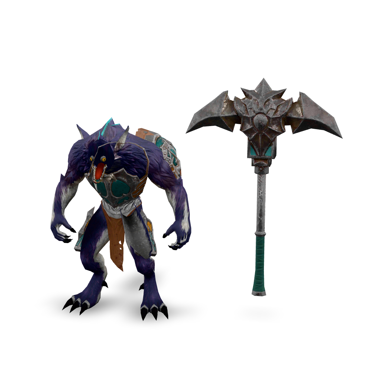 Werewolf and Axe 3D Model