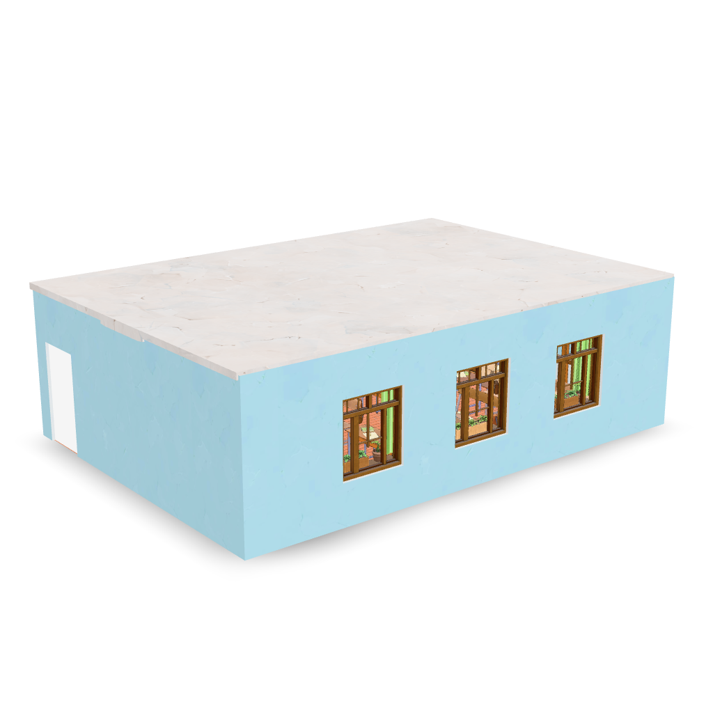 Simple House Structure 3D Model