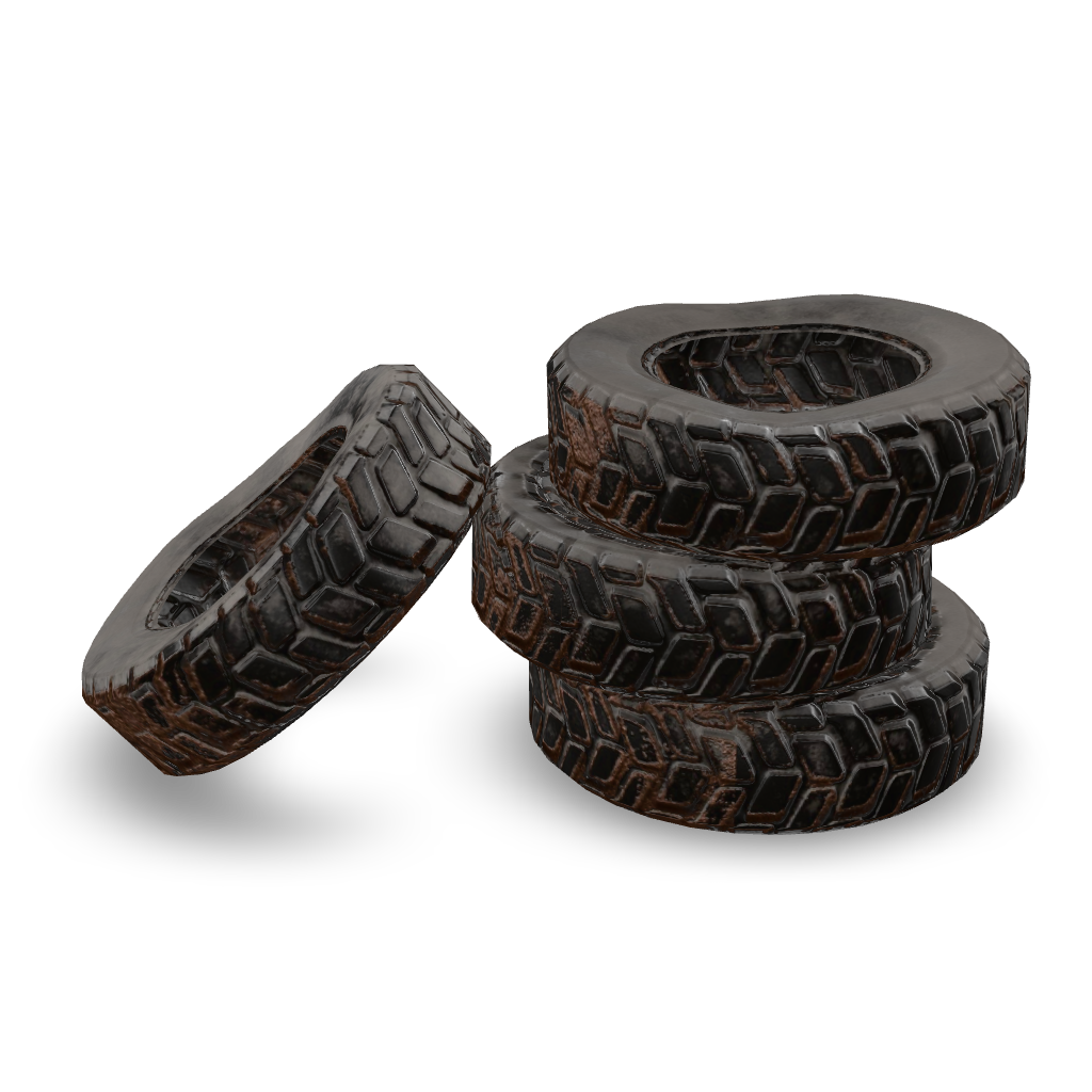 Off-Road Tires Stack 3D Model
