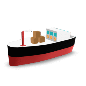 Cartoon Cargo Ship 3D Model