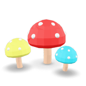 Stylized Mushroom Set 3D Model