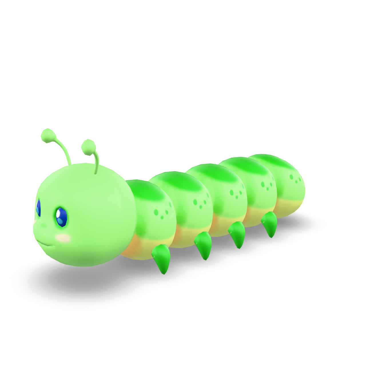 Cute Cartoon Caterpillar 3D Model