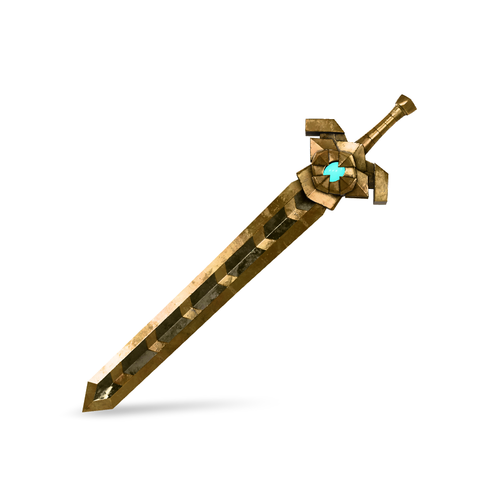Golden Fantasy Sword 3D Model