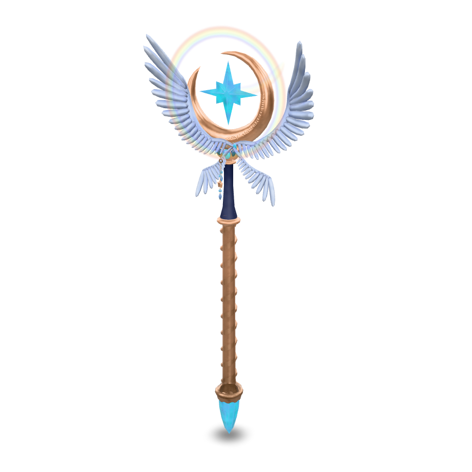 Celestial Winged Staff 3D Model