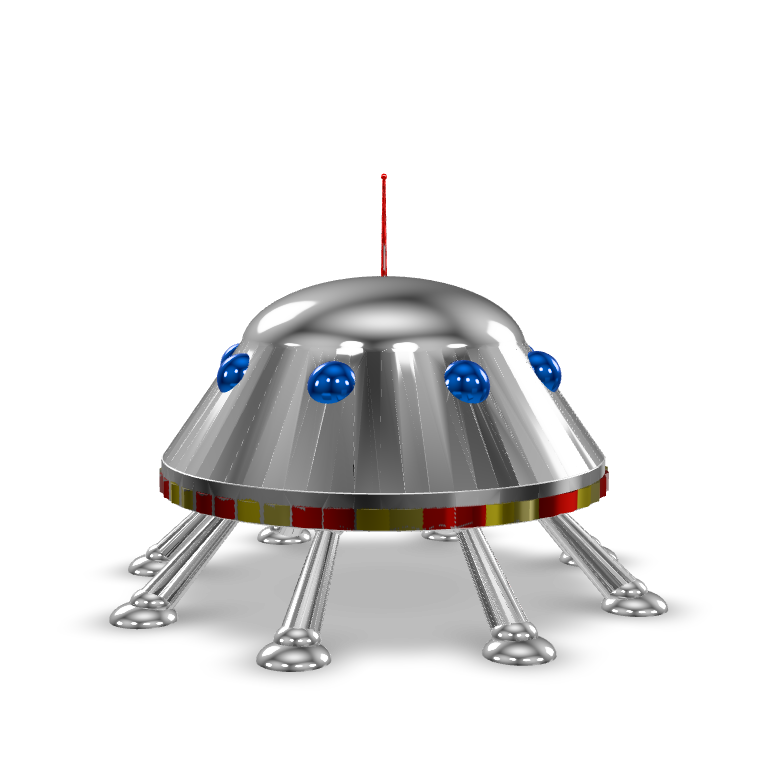 Retro Flying Saucer 3D Model