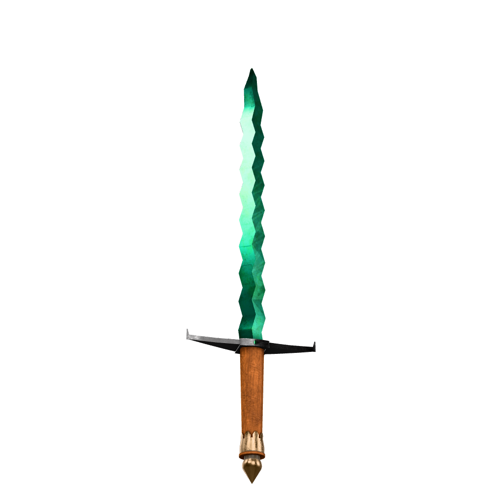 Emerald Jagged Sword 3D Model