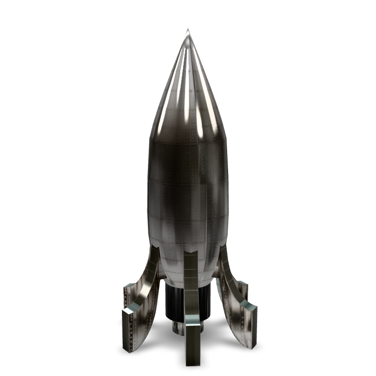 Retro Space Rocket 3D Model