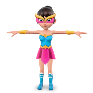 Cartoon Superhero Girl 3D Model