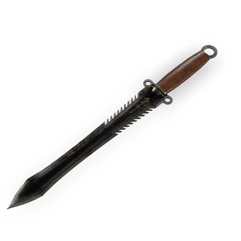 Ornate Serrated Sword 3D Model