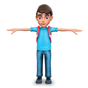Stylized Schoolboy Character 3D Model