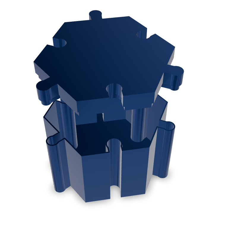 Stacked Puzzle Pieces 3D Model