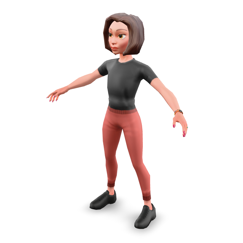 Stylized Casual Woman 3D Model