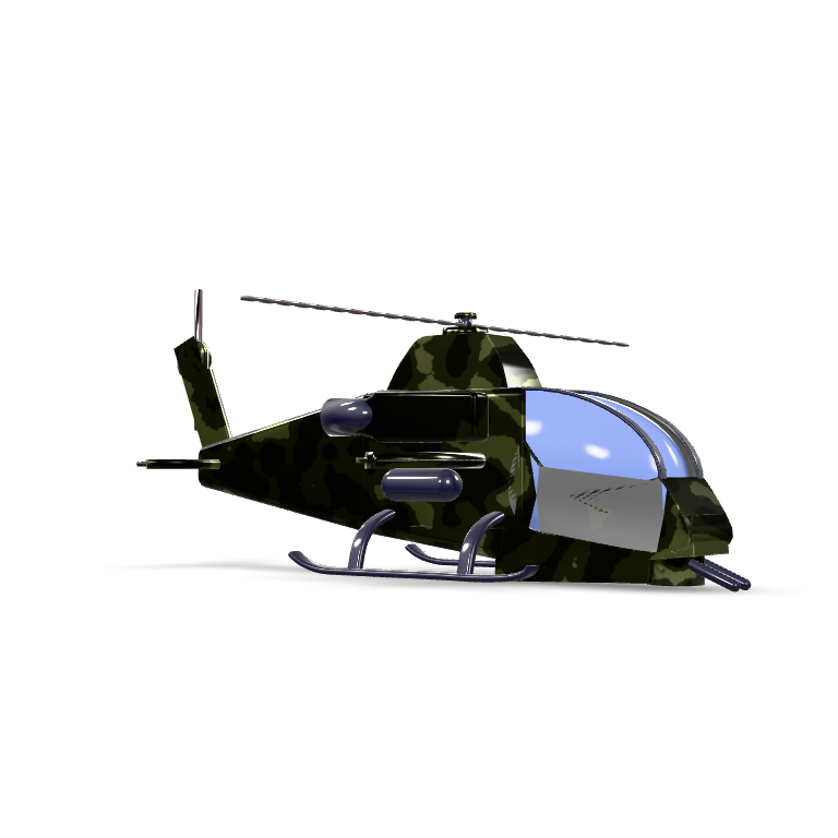 Camo Attack Helicopter 3D Model