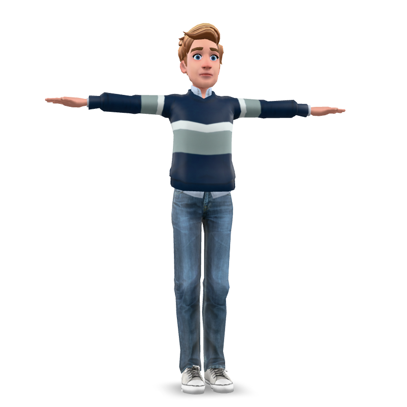 Cartoon Style Boy 3D Model