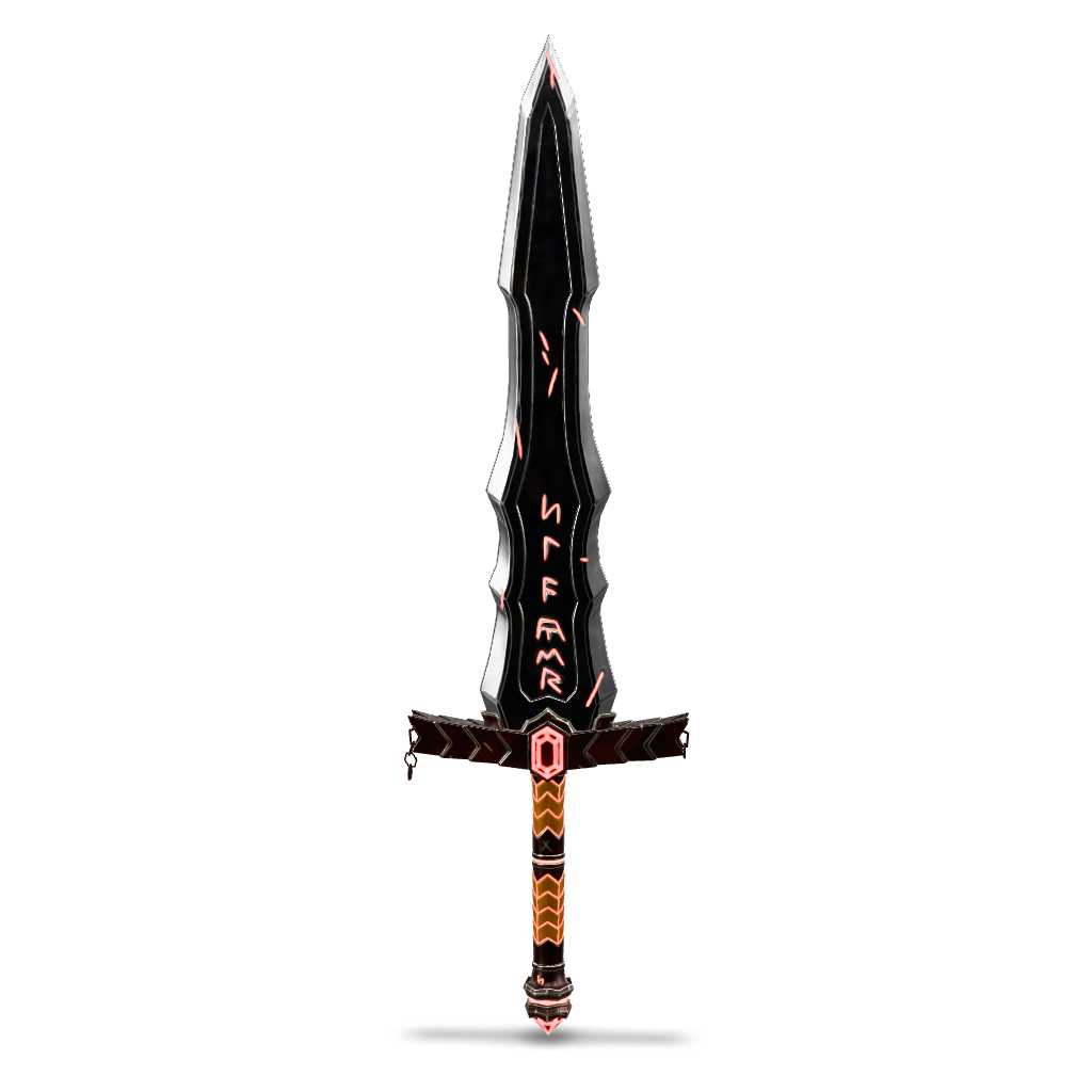 Runic Black Sword 3D Model