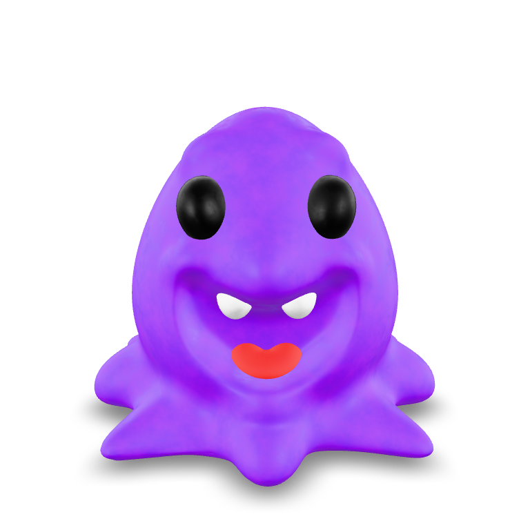 Purple Blob Monster 3D Model