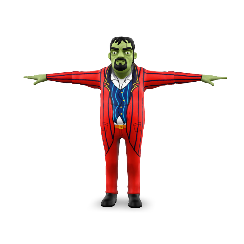 Frankenstein Cartoon Character 3D Model