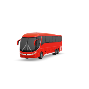 Red Coach Bus 3D Model