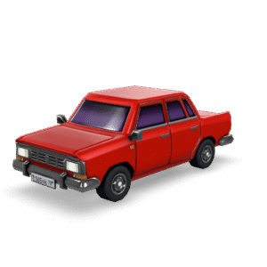 Red Pickup Truck 3D Model