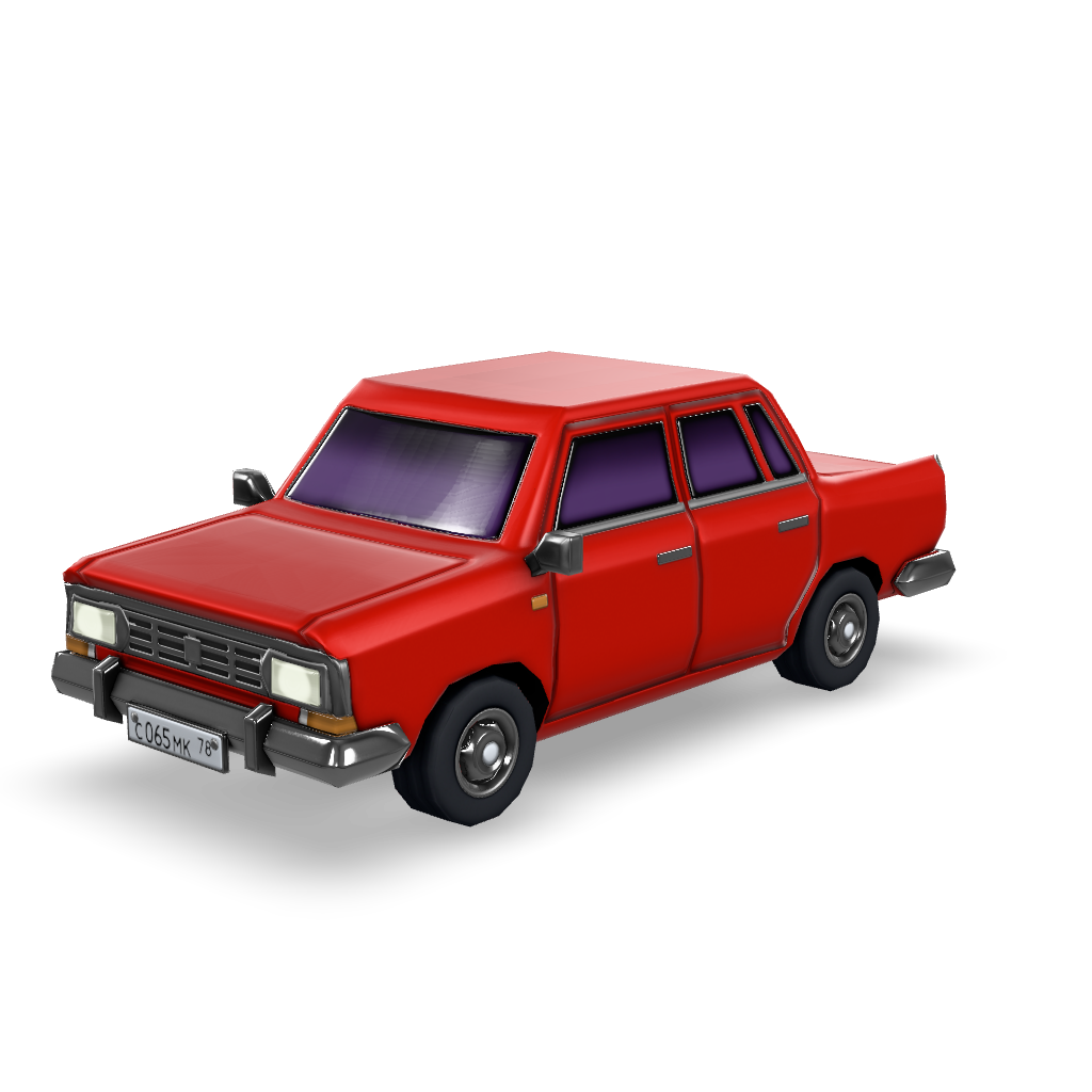 Red Pickup Truck 3D Model
