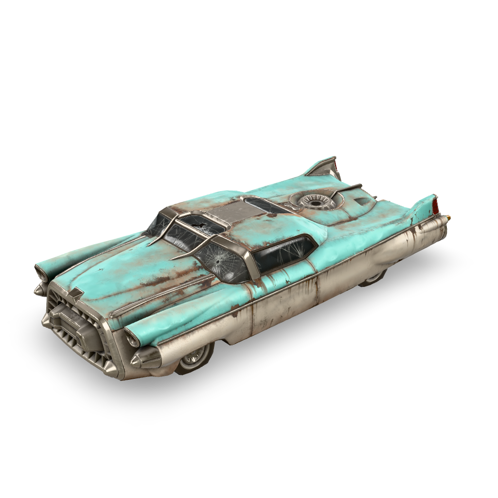 Rusty Retro Car 3D Model