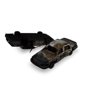 Crashed Cars Wreckage 3D Model